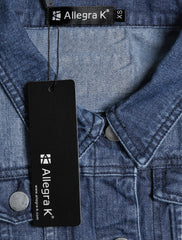 Buttoned Chest Flap Pocket Washed Denim Jacket Vest