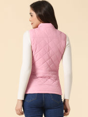 Stand Collar Lightweight Gilet Quilted Zipper Vest