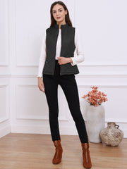 Stand Collar Lightweight Gilet Quilted Zipper Vest