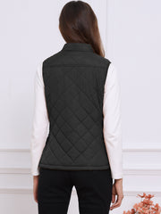 Stand Collar Lightweight Gilet Quilted Zipper Vest