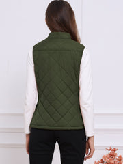 Stand Collar Lightweight Gilet Quilted Zipper Vest
