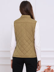 Stand Collar Lightweight Gilet Quilted Zipper Vest
