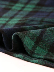 Plaid Tartan Vintage Elastic Waist Knee Length A-Line Skirt