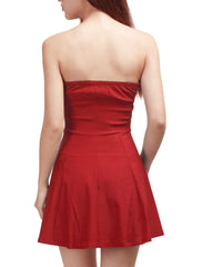 Zip Up Sexy Strapless Party Club Mini Bodycon Dress
