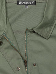Drawstring Waist Flap Pocket Lightweight Utility Safari Jacket