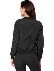 Casual Zip Up Raglan Long Sleeve Quilted Bomber Jacket