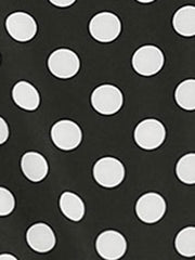 Polka Dots Contrast Peter Pan Collar Top 3/4 Sleeve Blouse Shirt