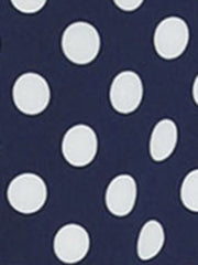 Polka Dots Contrast Peter Pan Collar Top 3/4 Sleeve Blouse Shirt