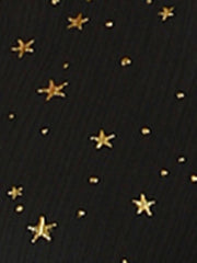 Choker V Neck Flared Gilding Metallic Shiny Star A-Line Dress