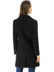 Winter Long Sleeve Notched Lapel Double Breasted Trench Coat