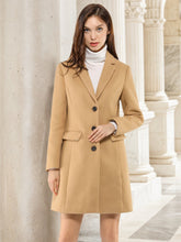 Notched Lapel Single Breasted Outwear Winter Pea Coat