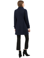 Stand Collar Double Breasted Slant Pockets Trendy Outwear Winter Coat