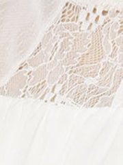 Lace Mesh Long Sleeve Top Round Neck Casual Elegant Blouse