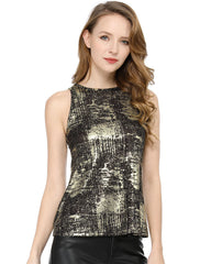 Metallic Sleeveless Shiny Shimmer Party Club Tank Top