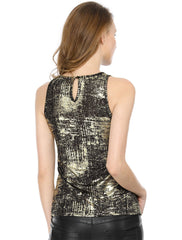Metallic Sleeveless Shiny Shimmer Party Club Tank Top
