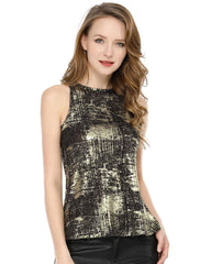 Metallic Sleeveless Shiny Shimmer Party Club Tank Top
