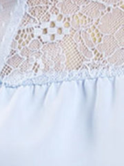 Lace Mesh Long Sleeve Top Round Neck Casual Elegant Blouse