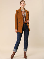 Long Sleeve Double Breasted Button Winter Outerwear Pea Coat