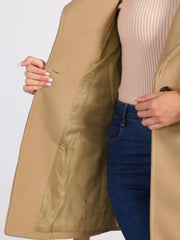 Classic Stand Collar Long Sleeve Winter Belted Coat
