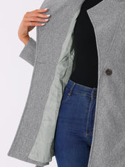 Classic Stand Collar Long Sleeve Belted Winter Coat