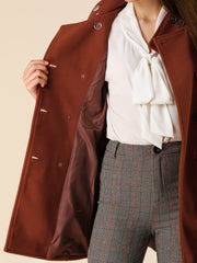 Stand Collar Double Breasted Trendy Belted Winter Coat