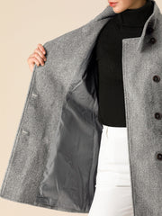 Stand Collar Double Breasted Trendy Belted Winter Coat