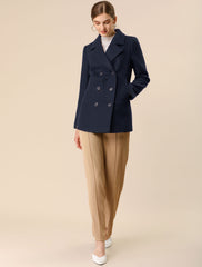 Long Sleeve Double Breasted Button Winter Outerwear Pea Coat