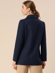 Long Sleeve Double Breasted Button Winter Outerwear Pea Coat