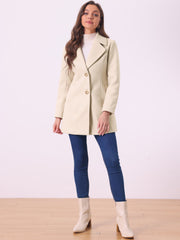 Elegant Notched Shawl Collar Single Breasted Winter Long Coat