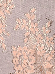 Lace Floral Ruffle Crew Neck Cocktail Mini Dress