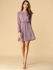 Choker V Neck Flared Gilding Metallic Shiny Star A-Line Dress
