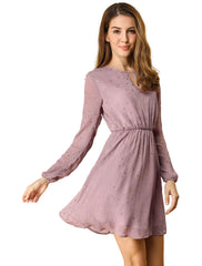 Choker V Neck Flared Gilding Metallic Shiny Star A-Line Dress