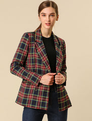 Notched Lapel Double Breasted Work Formal Blazer