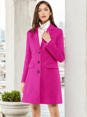 Notched Lapel Single Breasted Outwear Winter Pea Coat