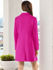 Notched Lapel Single Breasted Outwear Winter Pea Coat
