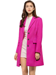 Notched Lapel Single Breasted Outwear Winter Pea Coat