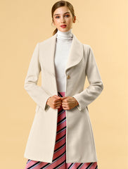 Shawl Collar Single Breasted Winter Long Belted Coat