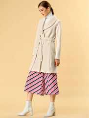 Shawl Collar Single Breasted Winter Long Belted Coat