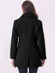Elegant Notched Shawl Collar Single Breasted Winter Long Coat