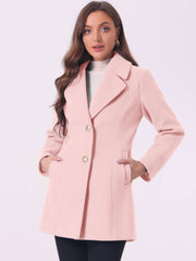 Elegant Notched Shawl Collar Single Breasted Winter Long Coat