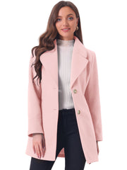 Elegant Notched Shawl Collar Single Breasted Winter Long Coat