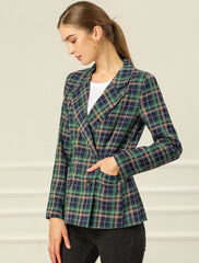 Notched Lapel Double Breasted Work Formal Blazer