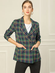 Notched Lapel Double Breasted Work Formal Blazer