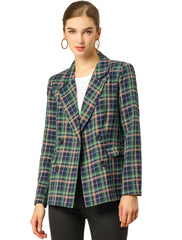 Notched Lapel Double Breasted Work Formal Blazer