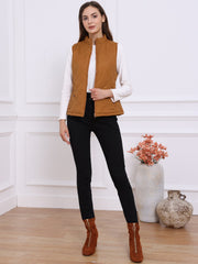 Stand Collar Lightweight Gilet Quilted Zipper Vest