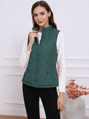 Stand Collar Lightweight Gilet Quilted Zipper Vest