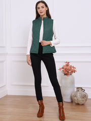 Stand Collar Lightweight Gilet Quilted Zipper Vest