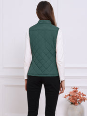 Stand Collar Lightweight Gilet Quilted Zipper Vest