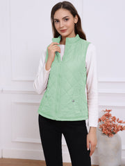 Stand Collar Lightweight Gilet Quilted Zipper Vest