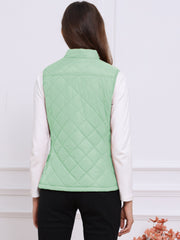 Stand Collar Lightweight Gilet Quilted Zipper Vest